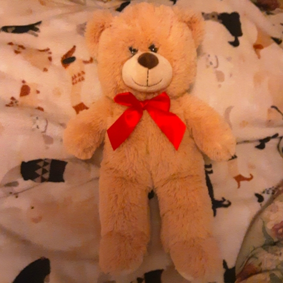 Kellytoy Other - HP!🥳Kelly Toy EUC Plush Teddy Bear Red Ribbon bow Plushie Toy Stuffed Animal